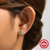 Wholesale S925 Silver Round Cat's Eye Earrings For Women With Retro Elegant Style And Geometric Design Electroplated
