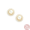 Wholesale S925 Silver Round Cat's Eye Earrings For Women With Retro Elegant Style And Geometric Design Electroplated