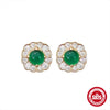 Wholesale S925 Silver Round Cat's Eye Earrings For Women With Retro Elegant Style And Geometric Design Electroplated