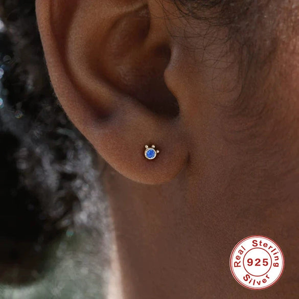 Wholesale S925 Silver Round Cat's Eye Earrings For Women With Retro Elegant Style And Geometric Design Electroplated