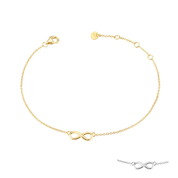 Wholesale S925 Silver 8Shaped Thin Multirow Adjustable Buckle Simple Bracelet For Women With Electroplating And Letters Numbers Text Pattern