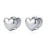 Wholesale S925 Silver Simple Doublesided Heartshaped Electroplated Earrings For Women