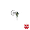 Wholesale S925 Silver Simple Fashion Natural Water Grass Agate Geometric Earrings With Zirconia Processing For Women