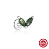 Wholesale S925 Silver Simple Fashion Natural Water Grass Agate Geometric Earrings With Zirconia Processing For Women
