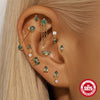 Wholesale S925 Silver Simple Fashion Natural Water Grass Agate Geometric Earrings With Zirconia Processing For Women