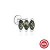 Wholesale S925 Silver Simple Fashion Natural Water Grass Agate Geometric Earrings With Zirconia Processing For Women