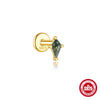 Wholesale S925 Silver Simple Fashion Natural Water Grass Agate Geometric Earrings With Zirconia Processing For Women