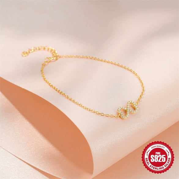 Wholesale S925 Silver Simple Geometric Bracelet With Love Design And Electroplating For Unisex