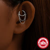 Wholesale S925 Silver Simple Tassel Seamless Circle Piercing Earrings With Electroplating And Alloy Inlaid Artificial Gem Or Semi Precious Stone In Trendy Fashion Style