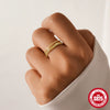 Wholesale S925 Silver Simple Women's Ring Set With Geometric Shape And Zirconia Processing