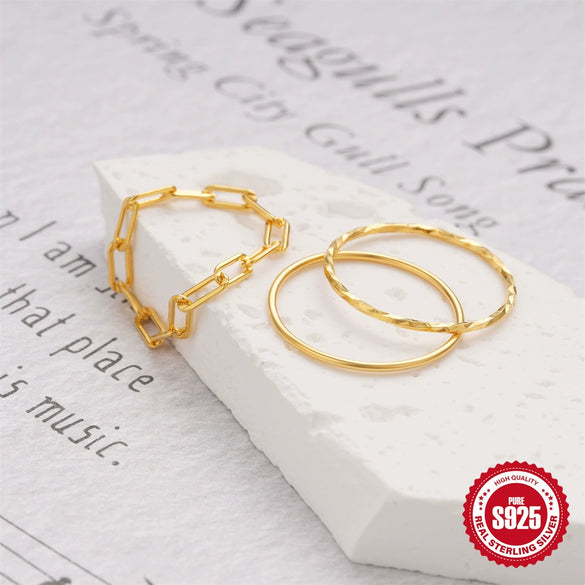 Wholesale S925 Silver Simple Women's Ring With Geometric Design And Electroplating Treatment