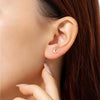 Wholesale S925 Silver Small Blue Moon Gradient Round Bead Earrings For Women With Platinum Or 18K Gold Electroplating Simple Style