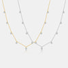 Wholesale S925 Silver Small Round Bead Necklace With Multi Diamond Geometric Design Electroplated In Platinum Or 18K Gold Fashion Clavicle Chain Niche Design