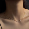 Wholesale S925 Silver Small Round Bead Necklace With Multi Diamond Geometric Design Electroplated In Platinum Or 18K Gold Fashion Clavicle Chain Niche Design