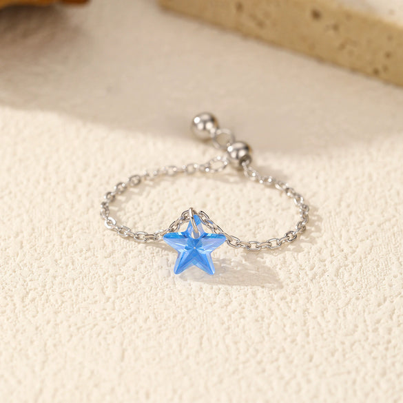 Wholesale S925 Silver Star Ring For Women With Electroplating