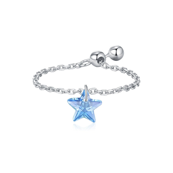 Wholesale S925 Silver Star Ring For Women With Electroplating