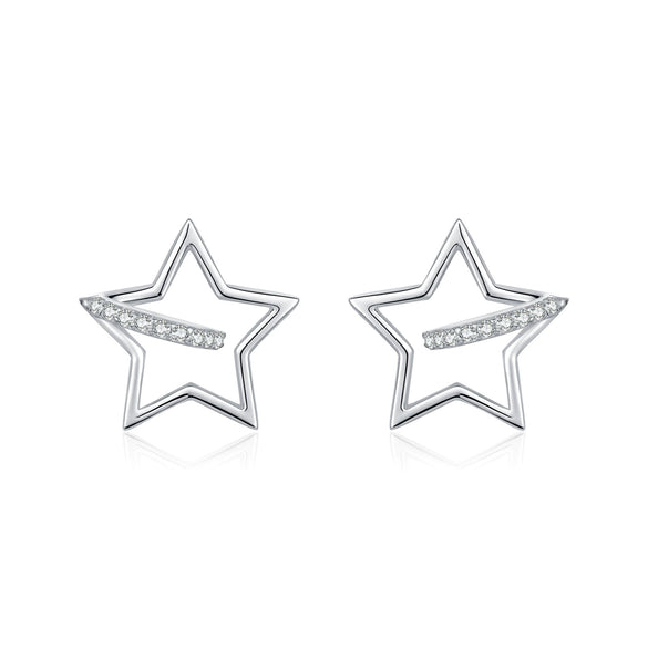 Wholesale S925 Silver Star Shape Diamond Earrings For Women