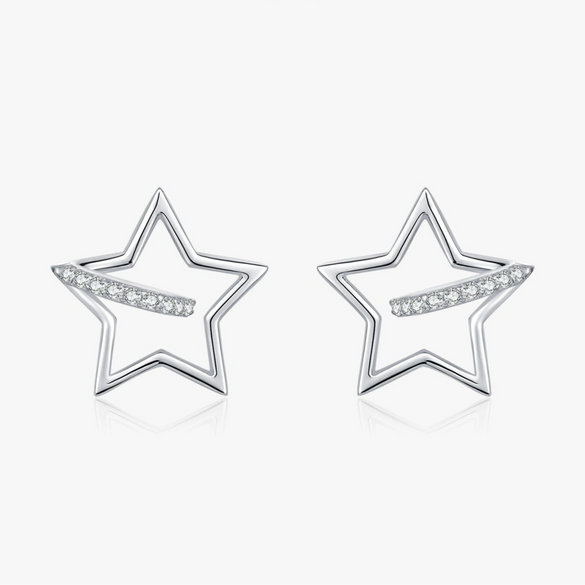 Wholesale S925 Silver Star Shape Diamond Earrings For Women