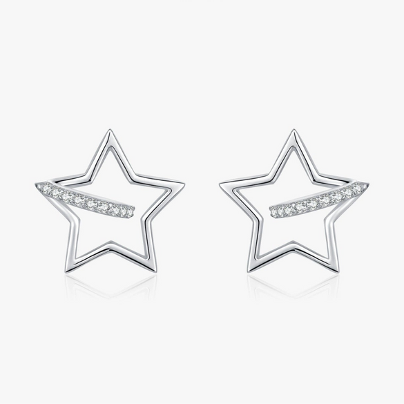 Wholesale S925 Silver Star Shape Diamond Earrings For Women