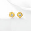 Wholesale S925 Silver Sunflower Geometric Jewelry Set For Women With Light Luxury Temperament Necklace And Earrings With Clavicle Chain