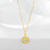 Wholesale S925 Silver Sunflower Geometric Jewelry Set For Women With Light Luxury Temperament Necklace And Earrings With Clavicle Chain