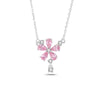 Wholesale S925 Silver Tassel Peach Blossom Geometric Natural Style Diamond Inlaid Necklace For Women