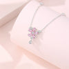 Wholesale S925 Silver Tassel Peach Blossom Geometric Natural Style Diamond Inlaid Necklace For Women