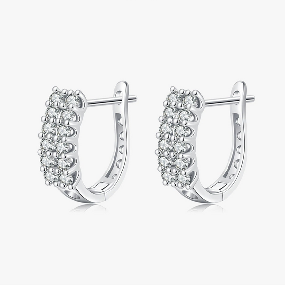 Wholesale S925 Silver U Shape Niche Style Diamond Earrings For Women