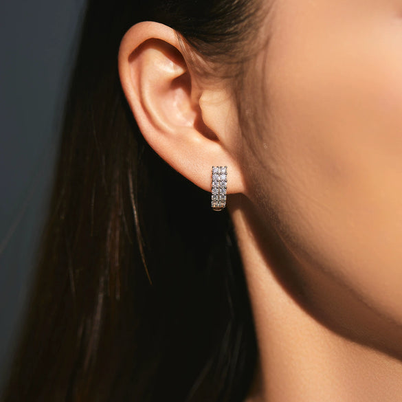Wholesale S925 Silver U Shape Niche Style Diamond Earrings For Women