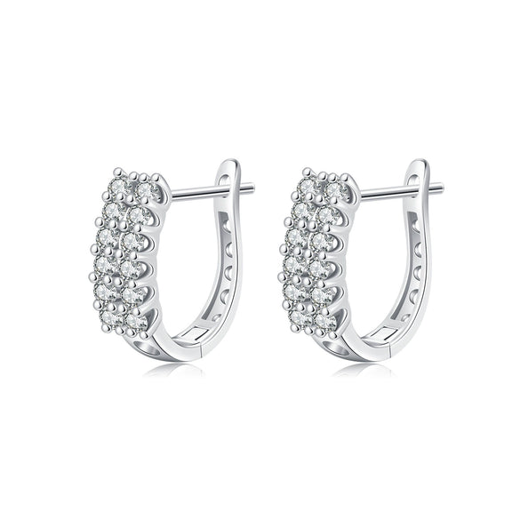 Wholesale S925 Silver U Shape Niche Style Diamond Earrings For Women
