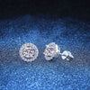 Wholesale S925 Silver Women's Classic Simple Round Bag Moissanite Earrings With Crown Pattern And Electroplating Treatment