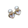 Wholesale S925 Silver Women's Minimalist Pearl Earrings With Flat Round And Oblate Shapes