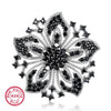 Wholesale S925 Silver Women's Retro Brooch With Snowflake Design And Colorful Zirconium Inlay