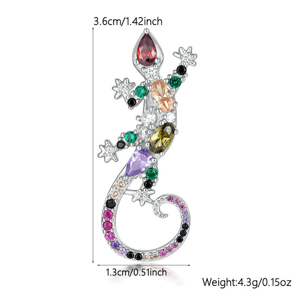 Wholesale S925 Silver Women's Retro Brooch With Snowflake Design And Colorful Zirconium Inlay