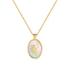 Wholesale S925 Silver Women's Retro Elegant Clavicle Chain With Stereo Tulip White Motherofpearl Pendant And Electroplating Treatment