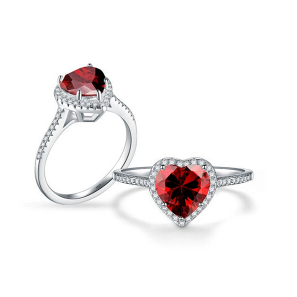 Wholesale S925 Silver Women's Ring With Heart Shape And Zircon Inlay Light Luxury Elegant Internet Celebrity Style