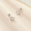 Wholesale S925 Silver Zircon Geometric Small Crown Earrings For Women