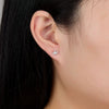 Wholesale S925 Silver Zircon Geometric Small Crown Earrings For Women