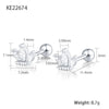 Wholesale S925 Silver Zircon Geometric Small Crown Earrings For Women