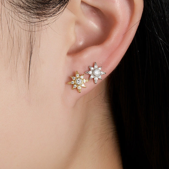 Wholesale S925 Silver Zircon Star Earrings For Women