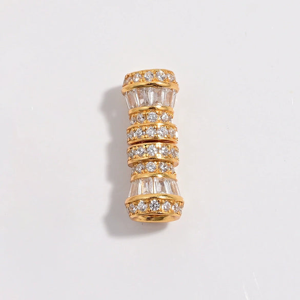 Wholesale S925 Silver Zirconia Small Waist Rotary Turnbuckle Doublelayer Necklace