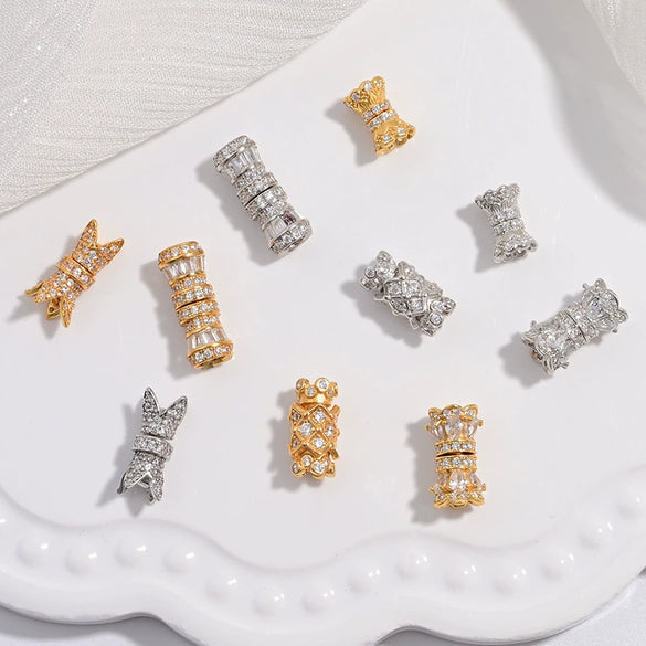 Wholesale S925 Silver Zirconia Small Waist Rotary Turnbuckle Doublelayer Necklace
