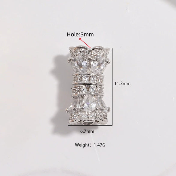 Wholesale S925 Silver Zirconia Small Waist Rotary Turnbuckle Doublelayer Necklace