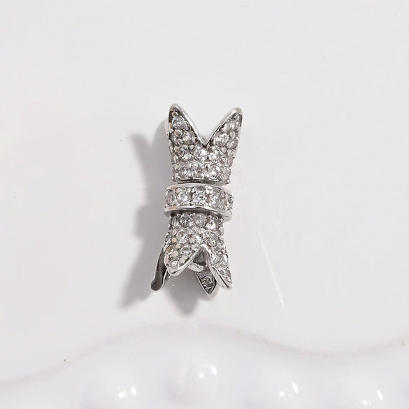 Wholesale S925 Silver Zirconia Small Waist Rotary Turnbuckle Doublelayer Necklace