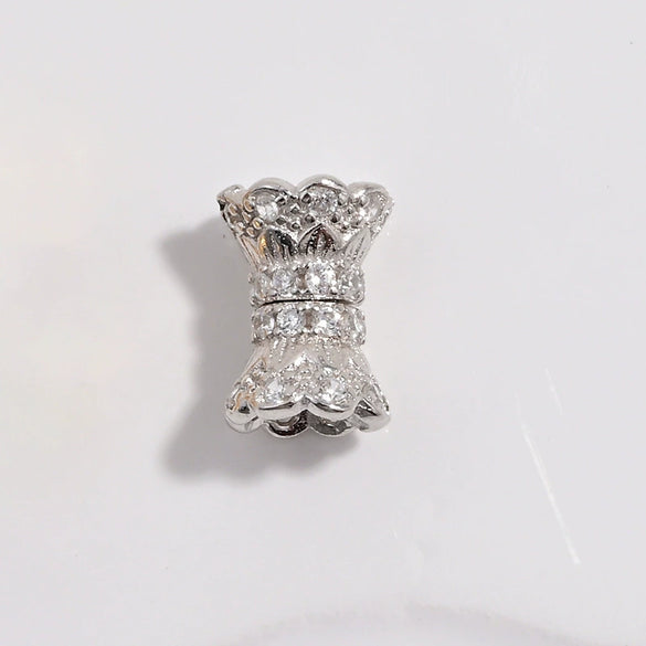 Wholesale S925 Silver Zirconia Small Waist Rotary Turnbuckle Doublelayer Necklace