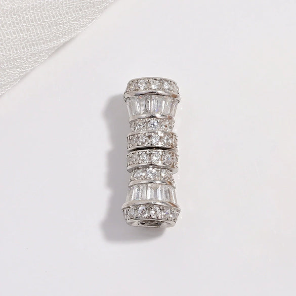Wholesale S925 Silver Zirconia Small Waist Rotary Turnbuckle Doublelayer Necklace