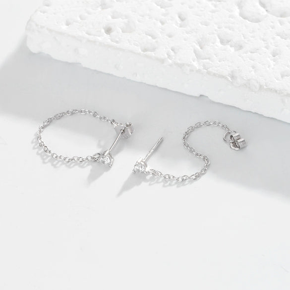 Wholesale S925 Sterling Fashion Exquisite Simple Inlaid Zircon Geometric Earrings Jewelry