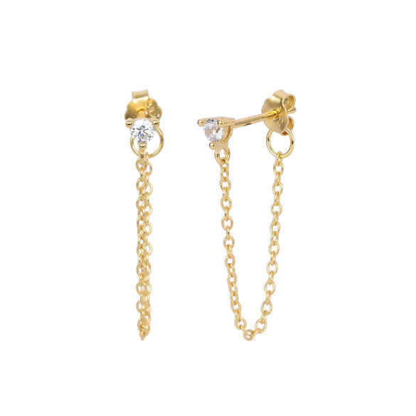 Wholesale S925 Sterling Fashion Exquisite Simple Inlaid Zircon Geometric Earrings Jewelry