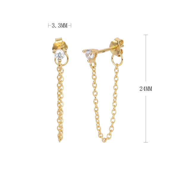 Wholesale S925 Sterling Fashion Exquisite Simple Inlaid Zircon Geometric Earrings Jewelry