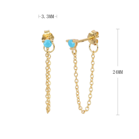 Wholesale S925 Sterling Fashion Exquisite Simple Inlaid Zircon Geometric Earrings Jewelry